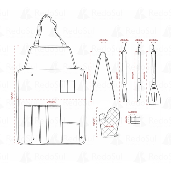Kit Churrasco personalizado 8 Peças
